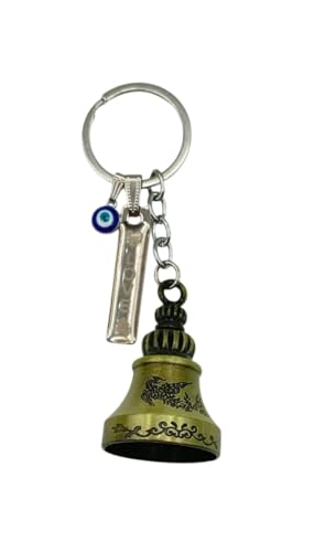 Image of Classic Antique Tibetan Temple Bell Shaped Keyring for Gift Gaurdian bell for Car Bike Bags Metal Key ring Key Chain Bag Charm Gift