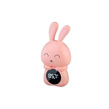 Baby Bath Thermometer, Digital Tube Floating Thermometer, Temp Warning Water Temperature Thermometer, Cute Cartoon Water Temperature Monitoring for Newborns, Infants Bunny Pink