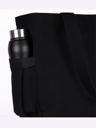 Image of TSANTA U Shaped Canvas Tote Bag, 35.56x33.02 cm with 10.8 cm Gusset, Cotton, Zipper Closure, Laptop Compartment