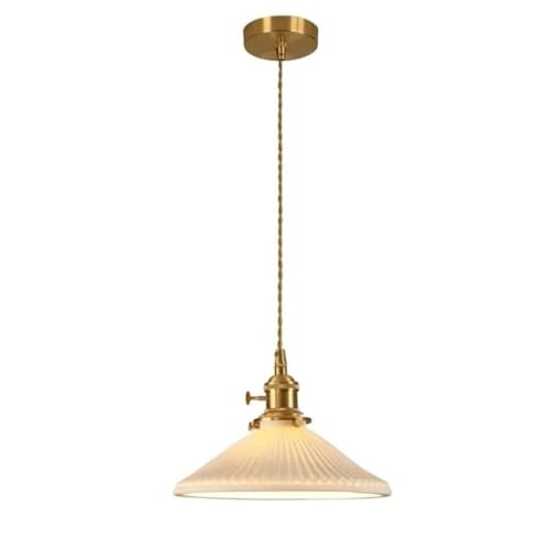 Lustre japonais vintage laiton suspension évasée cuisine salon