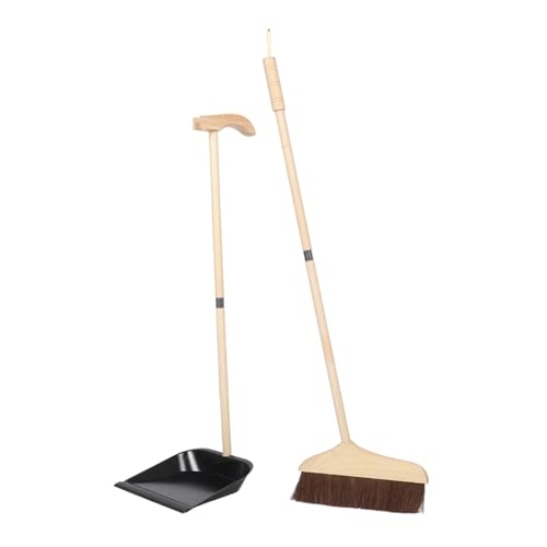 TOVINANNA 1 Set Soft Bristle Broom and Dustpan Durable Handle for Efficient Floor Cleaning User Friendly Design for Household Use for Hardwood and Tile Surfaces