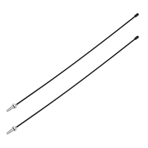 RC Antennenrohr Upgrade – Schwarz Mit Kappe & Silber Halterung Für RC Auto, Boot (1:10, 1:8 Usw.)