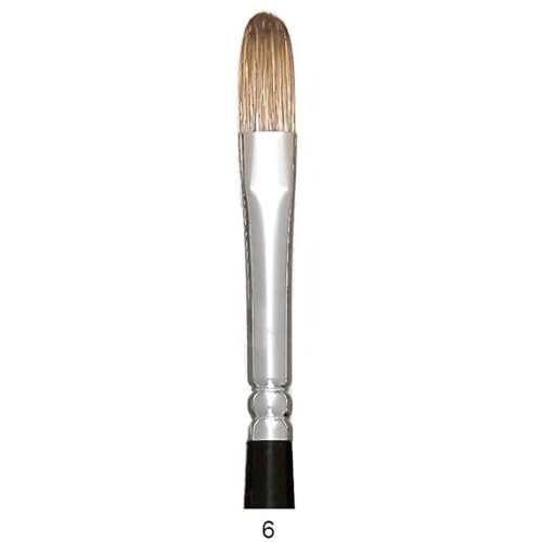 Trekell Legion Synthetic Mongoose Long Handle Artist Brushes for Oil and AcrylicFilbert - 9100KF Series / 6