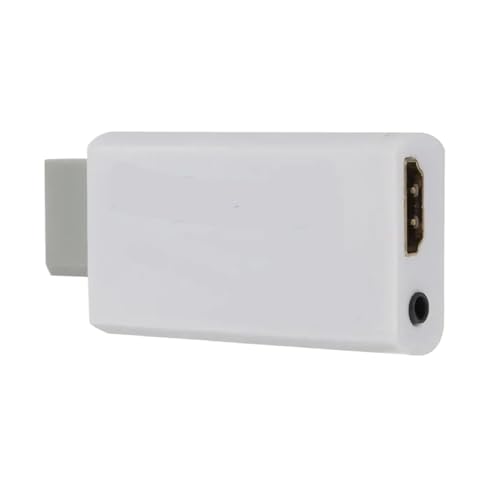 1080P フルHD WiiからHDMI対応コンバーターアダプター 3.5mmジャックビデオケーブル 720P HDTVモニターディスプレイ用(White)