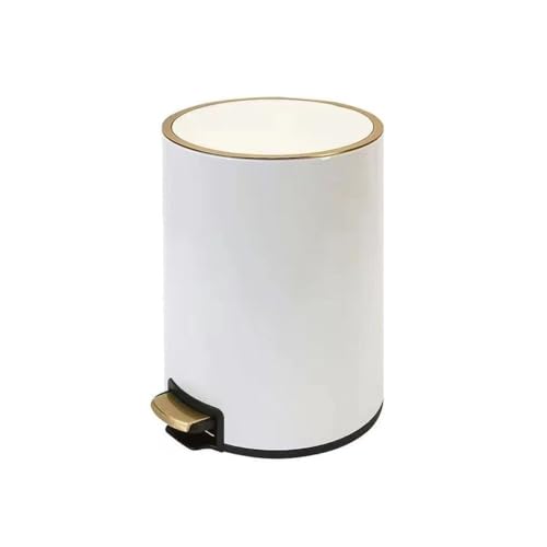 Poubelle à pédale 18 L en acier inoxydable blanc avec seau amovible