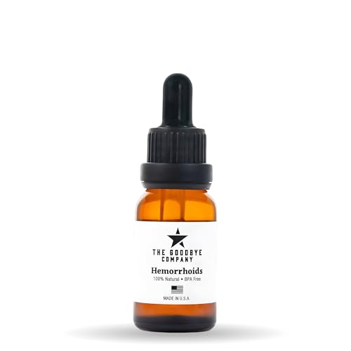 The Goodbye Company Organic Hemorrhoid Relief Serum - Natural Witch Hazel Treatment for Pain, Itch & Swelling - Internal External Soothing Formula - Vegan, USA Made, 15mL