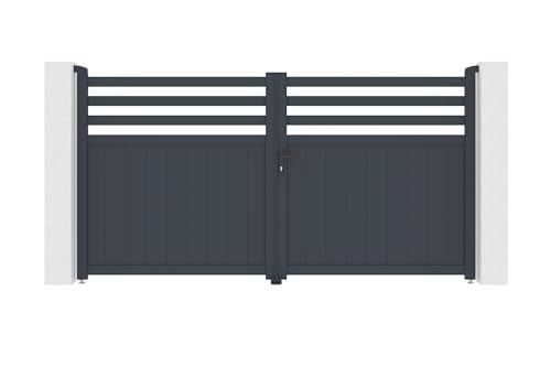 Casanoov Doppelflügeltor aus Aluminium 3m NEVIS H.160cm grau