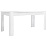 hochglanz tischplatte weiß Einfache und klare Linien vidaXL Esstisch Minimalistischer Stil Elegant Küchentisch Esszimmertisch Speisetisch Tisch Esszimmer Küche Hochglanz-Weiß 160x80x76cm Spanplatte