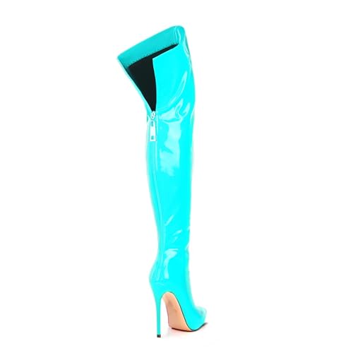 Image of Thigh high boots for women striped Back zipper Burgundy Zebra Print Over the knee Sexy gold white pointed toe Cow Print leopard Magenta stiletto heel