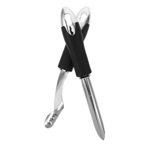 VANZACK Extractor de Corazones de Frutas y Verduras 2 Piezas de Acero Inoxidable, Descorazonador de Jalapeños y Pimientos, Herramienta para Deshuesar Diseño Espiral, Bordes Dentados