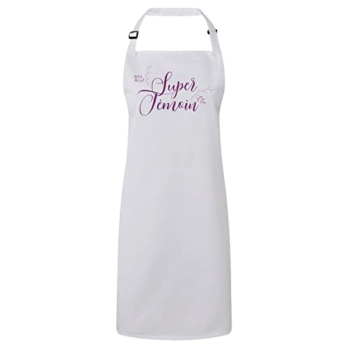Tablier cuisine Super Témoin calligraphie mariage noces fiancée