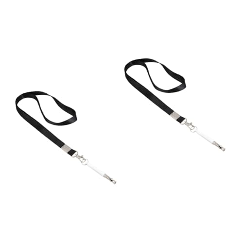 CIYODO 2sets Dog Obedience Trainer Sound Whistle Barking Control Device Puppy Training Clicker Portable Lanyard 2pcs*2