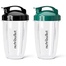 nutribullet 24 oz To-Go Cups and colored flip-top lids Black/Green