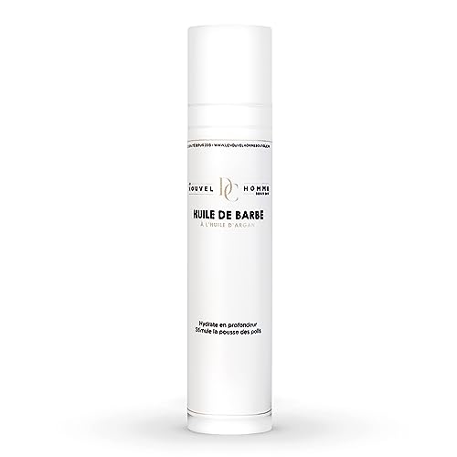 Le Nouvel Homme D.C-Huile à barbe-Soin barbe homme-Sérum Barbe Pousse-Huile d’Argan-Hydratante & Nourrissante-Favorise la pousse de la barbe-100ML-Qualité professionnelle-Fabriqué en France