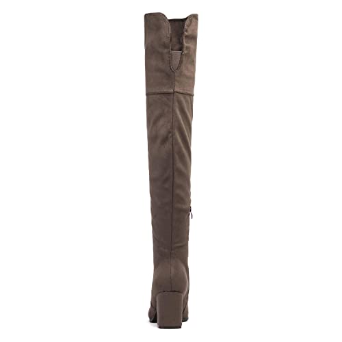 DREAM PAIRS Women's Knee High Block Heel Boots,Khaki,10 - image 6