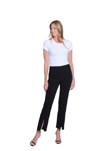 SLIM-SATION Women's Zip Front Hem Vent Ankle Pant