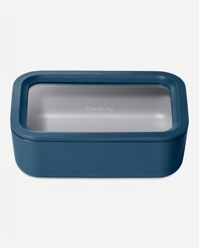 Caraway Glass Food Storage, 6.6 Cup Glass Container,Ceramic Coated Food Container,Easy to Store, Non Toxic, Non Stick Lunch Box Container with Glass Lids. Dishwasher, Oven,Square Shape,Navy - Image 9