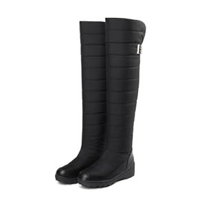 Womens Winter Warm Fur Lined Snow Boots Waterproof Rainproof Thick Sole Over The Knee Boots Suitable For Ice
