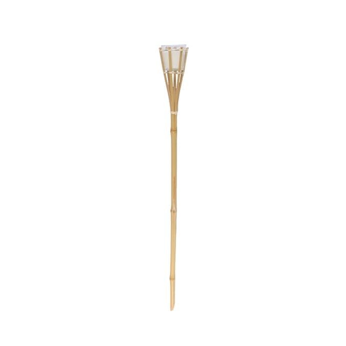 FAHAAM Outdoor Torch Citronella Candle, Bamboo Tiki Torch with Glass Cup Holder, Garden Fire Torches , Outdoor Paraffin Oil Lamp, Citronella Tiki Torch, Garden Lighting Traditional Tiki Torches.