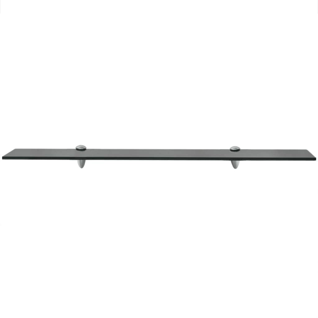 vidaXL Wall Floating Shelf Panel Glass Sheet Plate Storage Room Shelving Display, Black, 80 x 10 cm - Image 3