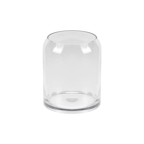 7" High 6" Wide Large Handmade Scandinavian Clear Glass Vase,