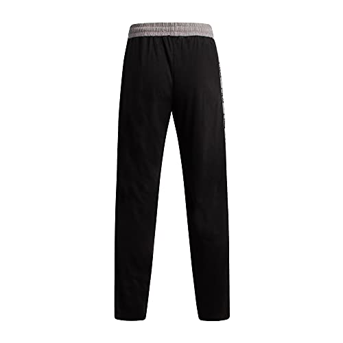 Fila Men's Jersey Brushed Sleepwear Pajama Pant, Black with Grey Stripe, 3X-Large3