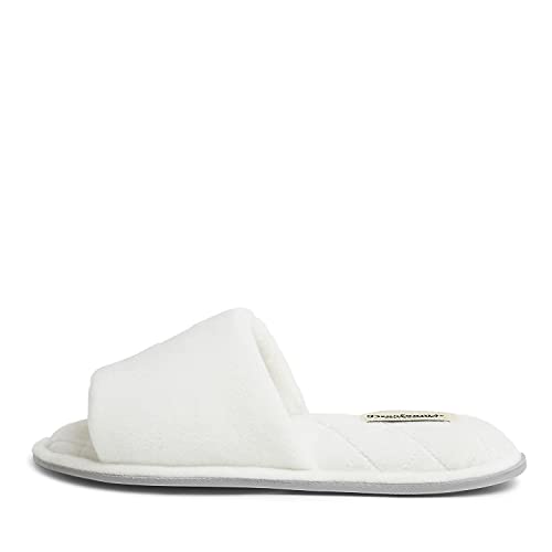 Dearfoams Women's Beatrice Velour Slide Slipper, Cream, Large #TOP14