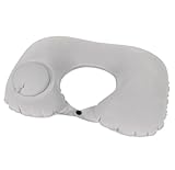 MEIZHITU Schlafkissen Flugzeug Für Reisen Aufblasbares Reisekissen Beflockung Reisehalsluftkissen Tragbare Flugzeugkissen(Grey)