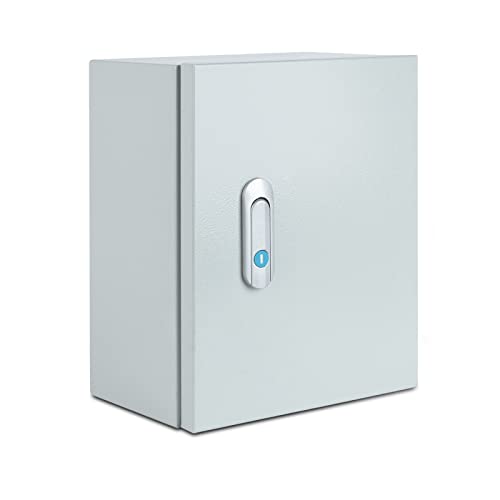 Steel Electrical Junction Box, Indoor&Outdoor Electrical Enclosure Box, Wall Mounted Waterproof&Dustproof Metal Box, Universal Electric Equipment Enclosure Box with Safety Locks and Mounting Plates by JINDOUZI - Used condition - US$32.18