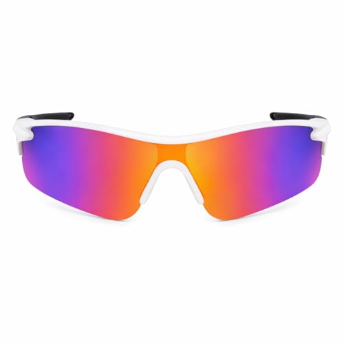 Image of Oversized Sports Goggles for Men & Women UV400 Protection Non Polarized Cycling Running Cricket Driving Fishing Outdoor Lightweight Wraparound Design Clear Vision Eyewear. (Green + White)