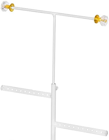 Sasha Morel Hanging Jewellery Organiser Stand, Tree Jewlery Necklace Stand Display and Earring Holder for Home, Decorative Hanging Storage for Necklaces, Bracelets, Rings, Earrings (White)