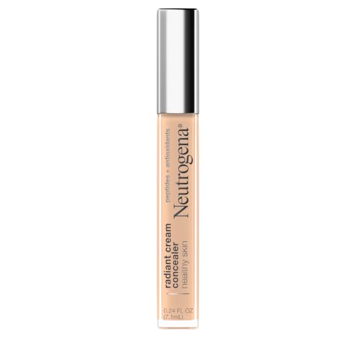 Neutrogena Healthy Skin Radiant Brightening Cream Concealer with Peptides & Vitamin E Antioxidant Lightweight Perfecting Concealer Cream Non-Comedogenic Ecru Light 02 with cool undertones 0.24 oz