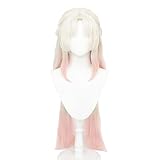 XiongXiongLe Naraka Bladepoint Kurumi Cosplay Wig Character Kurumi Costume Silver White Pink Hairs Wigs with Two Braids for Women Adult Cos Anime Game Party Halloween Christmas(Kurumi)