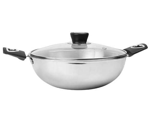 Kadai de acero inoxidable Tri-Ply de 22 cm con tapa de vidrio miniatura 1
