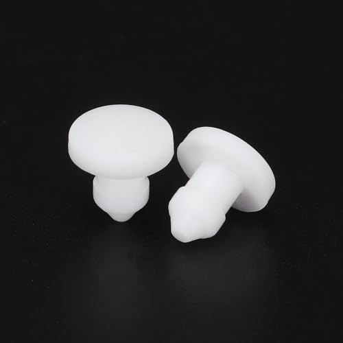 Image of MECCANIXITY Silicone Snap in Locking Hole Plugs Rubber Panel Seal Cover Flush Type Panel Round for Kitchen Rubber Bulkheads Waterproof Sealing Plugs 3.5mm /0.14 Inch Diameter White,Pack of 20