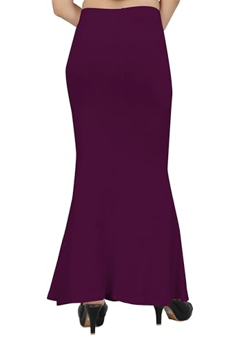Image of Women's Polyester Blend Shapewear Patticoat Fishcut Flare Pattern Stretchable Drawstring Waist Maxi Length and Slim Fit Body Shaper Peticoat for Saree Daily Use Peticoat