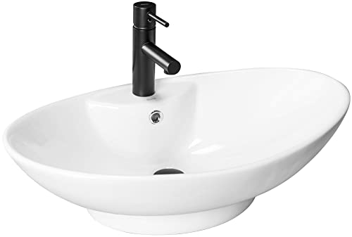 Rea LAVABO SOBRE ENCIMERA Rosa Lavabo de baño 660 x 440 x 210 mm Cerámica (blanco)