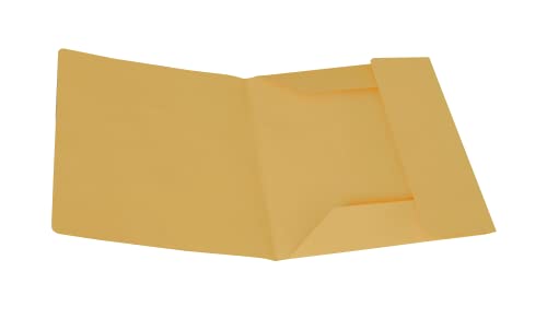 Chemise 3 rabats en carton Manilla 150 g - 25 x 33 cm Paquet de 50 pièces Jaune