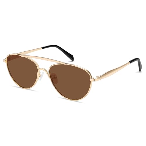 VANLINKER Polarized Trendy Aviator Metal Cat Eye Sunglasses for Women Men Retro Vintage Shades VL98682