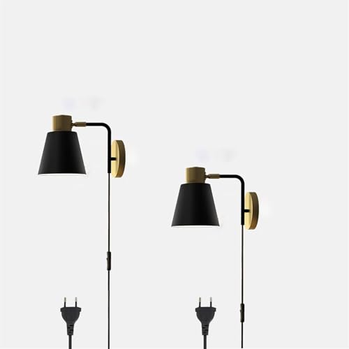 Apliques de pared metal cabecera E27 lámpara de pared ajustable interior iluminación de noche negra 1