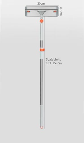Image of SYSVENT The Future Flat Floor Cleaning Mop with 360 Rotating Head & Dual-Sided Microfiber Pad | Extendable Handle (59-75 cm) with Built-in Scraper | for Tiles, Wooden Floors, Marble & Home Cleaning