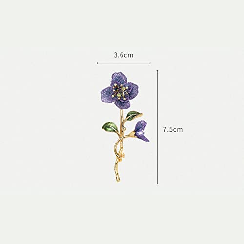 Broche Accesorios elegantes de moda for mujer, broche de flores bordado degradado púrpura, broche de lujo for banquete de boda, accesorios Broches para Ropa
