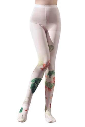Image of Sahabowi Women's Sheer Tights, Digital Print Designs Stockings