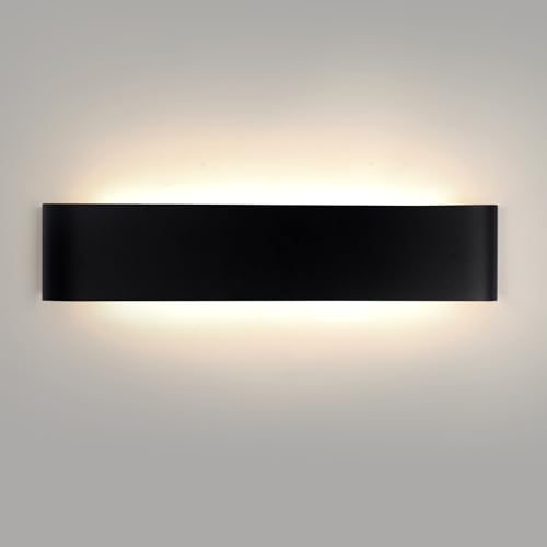 FUPE Applique da parete interno Dimmerabile 24W,LED Lampada da Parete 380mm,3 Colore Dimmerabile 3000K/4000K/6500K,luci da parete moderne in alluminio a LED,Applique led 2880LM