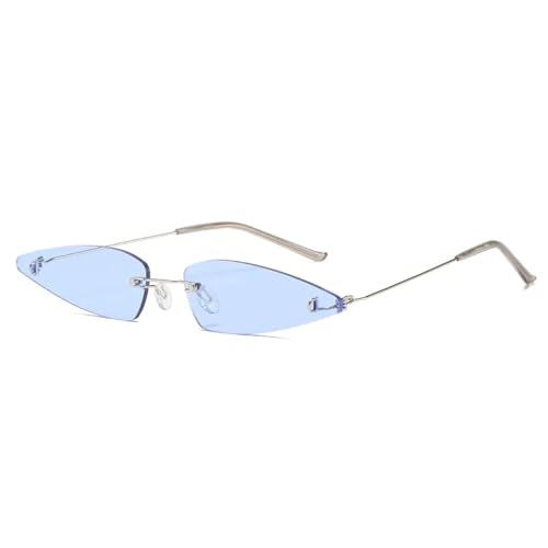 Lunettes de soleil sans monture tendance rétro en métal pour le voyage
