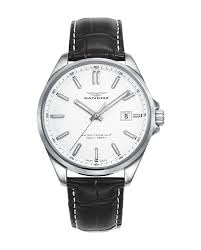 Sandoz Reloj Reloj Hombre 83005-07 Casuel Piel Negra Acero y Zafiro 83005-07 Swiss Made