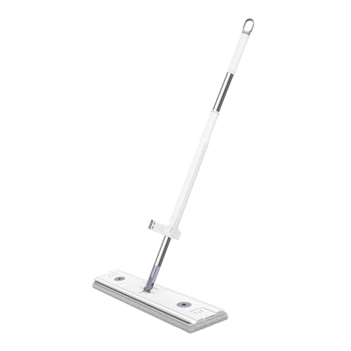 Vadrouille de nettoyage blanc 45cm avec balai microfibre lavable et essoreuse - 2