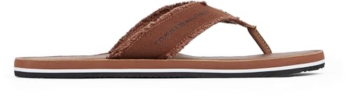 Tongs À Bride En Toile Et Logo Hilfiger Leather Beach SandalWinter Cognac - vue 9