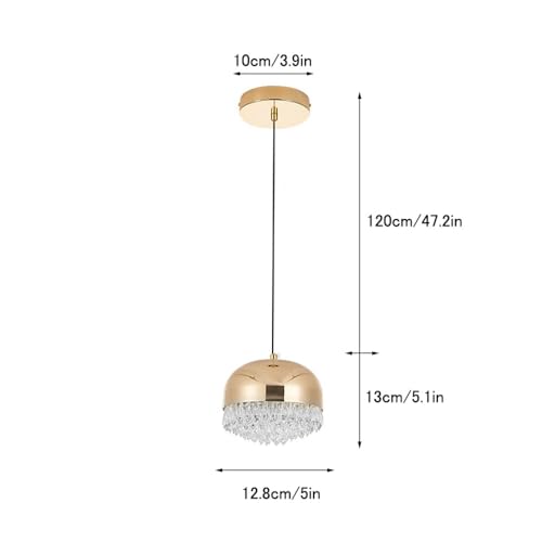 Lámpara colgante pequeña de cristal para techo de dormitorio y sala de estar 8