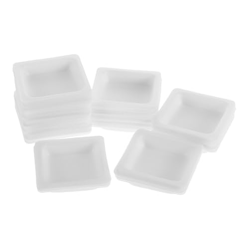 Healvian Platos de Pesaje para Balanza Laboratorio 100 Unidades Cuadrados 4.2X4.2X0.4 Pulgadas Resistentes para Medición Precisa de Sustancias Químicas y Uso en Laboratorio y Hogar